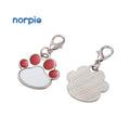 New Product Creative Colorful Sublimation Painted Cute Pet Paw Dog Tag Pendant