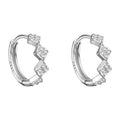 Factory Wholesale Silver Earrings Zircon Geometry Square Hoop Earrings for Women Best Gift Fashion Jewelry