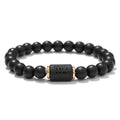 Elastic Natural Black Stone Beaded Zodiac Astrological Sign Bracelet Gemstone Zodiac Birthstone Bead Bracelet