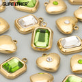 GUFEATHER ME14 316L Stainless Steel & Zircon Nickel-Free Handmade Necklace Making Findings Charms DIY Pendants 6pcs/Bag China