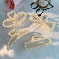 Wholesale Fashion Rectangle Bowknot Moon White Pearl Hair Claws for Women