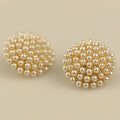 Wholesale Custom Garment Accessory Retro Style Full Pearl studded Metal Round Shank Button for Coat Cashmere Sweater Decoration
