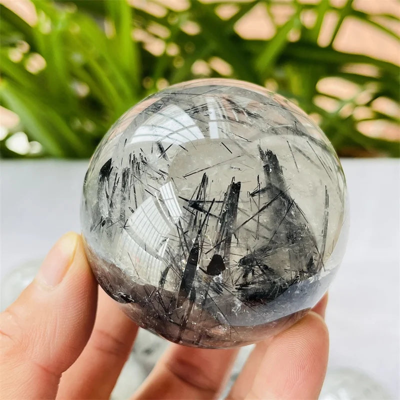Wholesale Natural Stone Ball Healing Crystal Mineral Black Tourmaline Quartz Crystal Sphere For Decoration