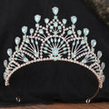 New Green Jelly Color Gemstone Bridal Retro Crown Baroque Water Diamond Wedding Queen Crown