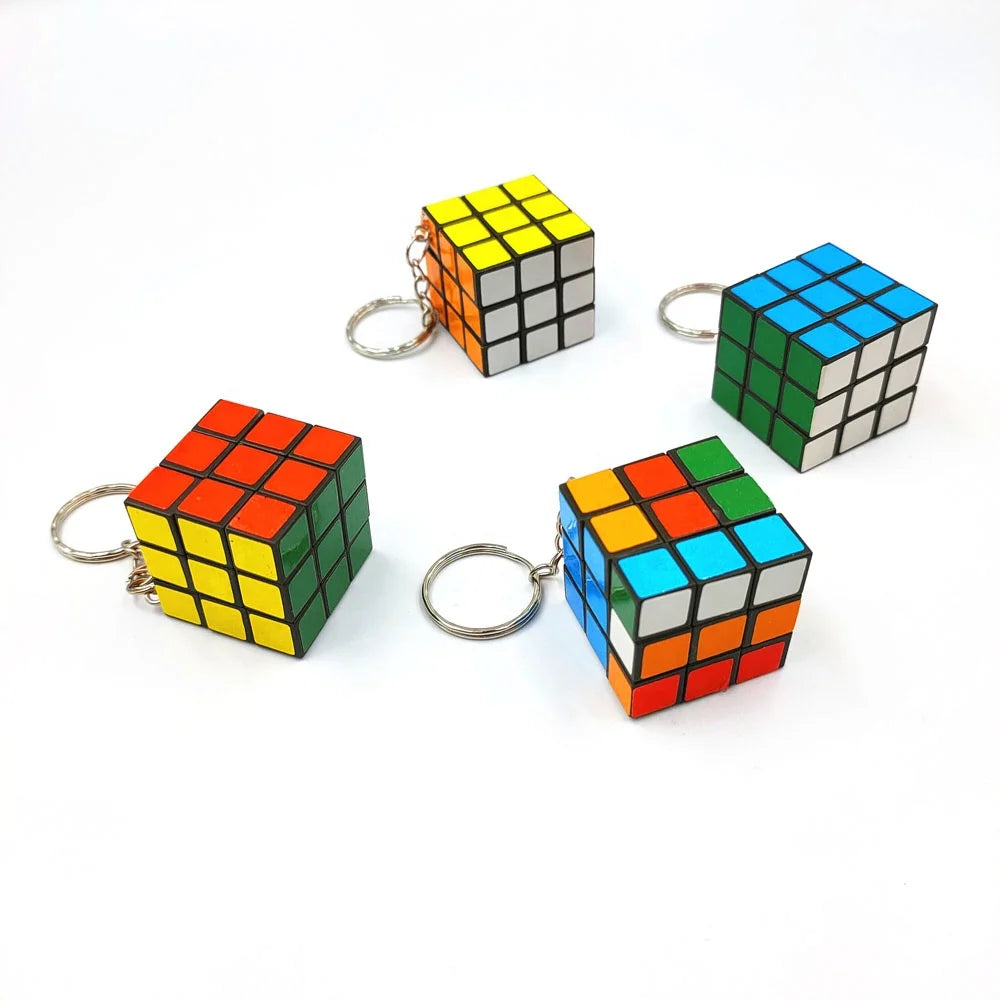 Puzzle Party Favors Gift for Kids Cute Cube Key Chain Mini Cube Key Ring