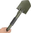 Multifunctional Steel Folding Shovel with 12 in Blade and Carry Bag for Survival Camping