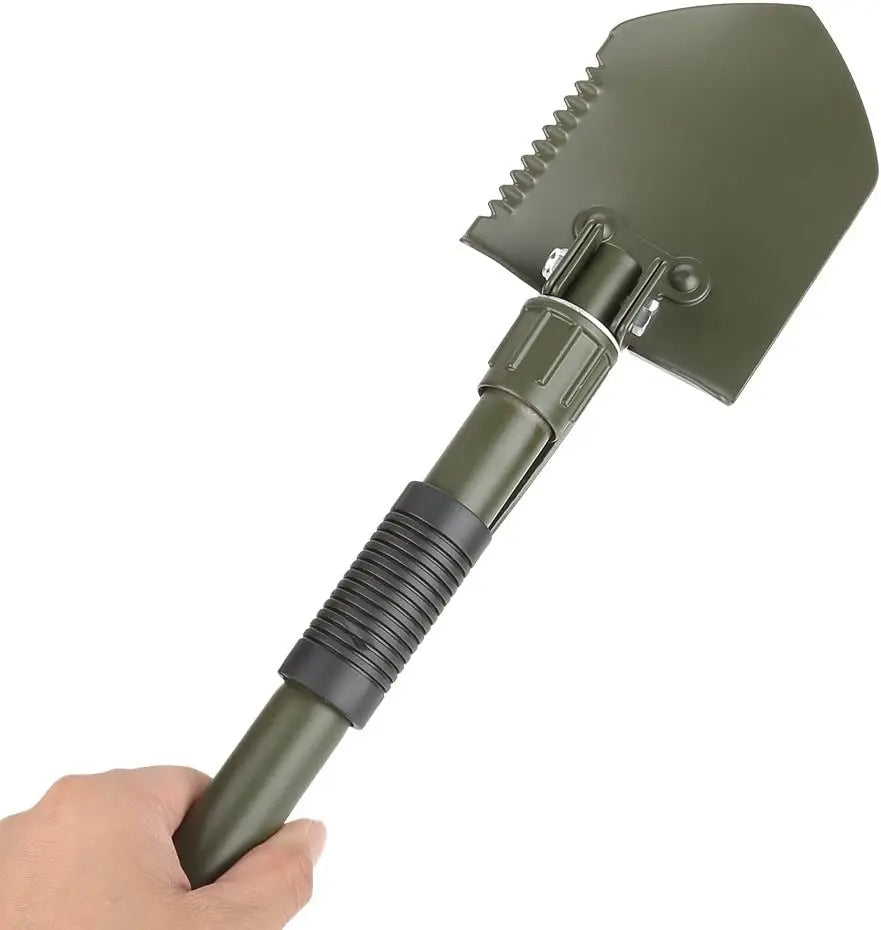Multifunctional Steel Folding Shovel with 12 in Blade and Carry Bag for Survival Camping
