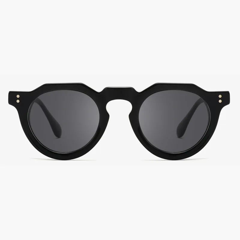 Vintage Round Branded Polarized Sunglasses 2025 Personalized Woman Sun Glasses Thick Acetate Sunglasses