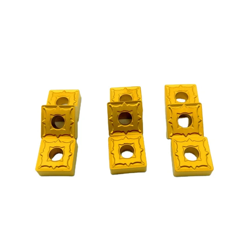SNMG Square 4 Flutes Turning Inserts SNMG1204 SNMG120408 Indexable Carbide Lathe Cutting Tools Yellow Coating for Steel