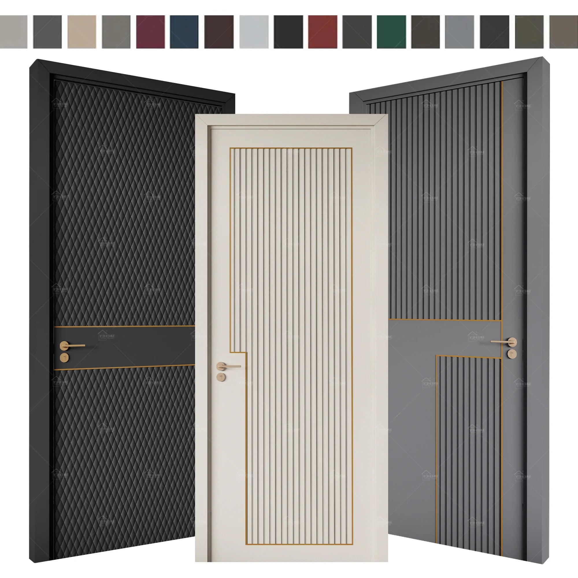 American Environmentally Friendly MDF Interior Room Door Design Bedroom Doors Modern Interior Wooden Doors for Houses