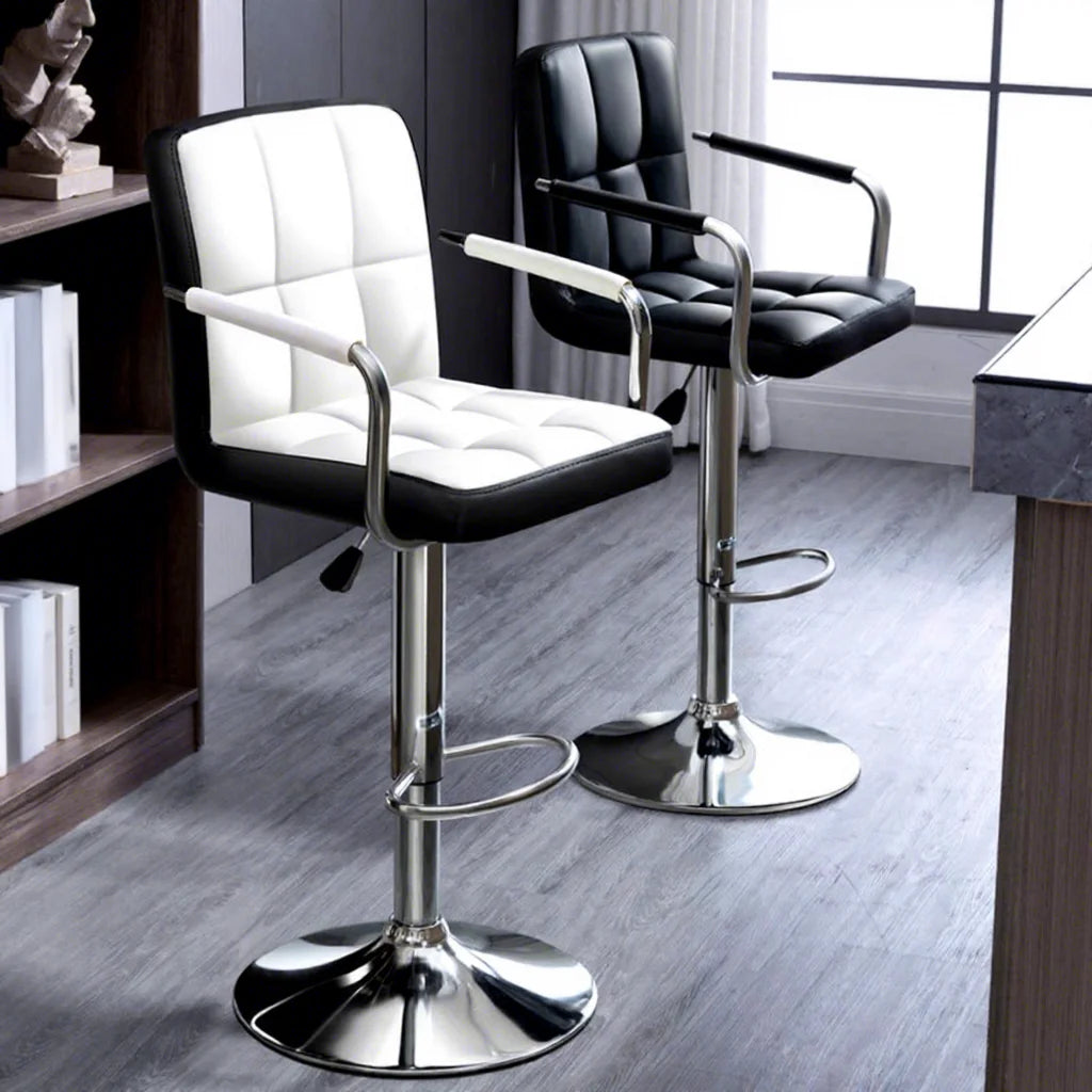 Commercial Bar Furniture Leather Seat Back Bar Stool Modern Light Luxury Bar Chair with Metal Frame for Home Bar and Dining