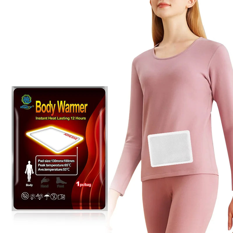 Free Sample Factory Direct Adhesive 12 Hours Heating Body Warmer Patch with 41-65C Temperature Control and CE Certified