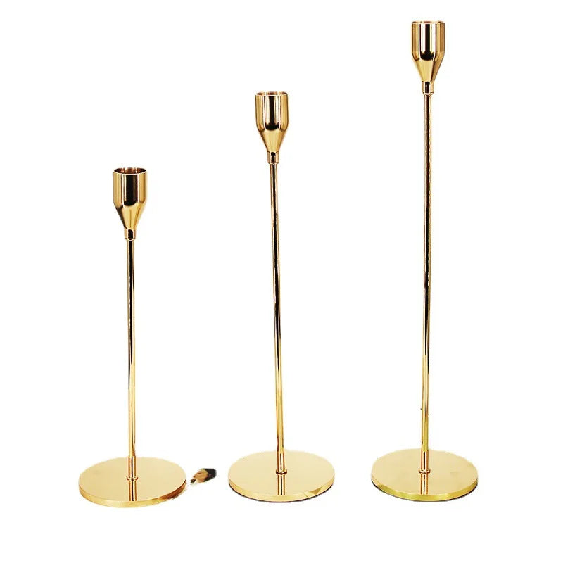 Y-Q027 Modern Single Head Candlestick Holder Decorative Wedding Gold Metal Candle Holder for Wedding Home Decor