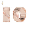FJ Fallon Fashion Jewelry Wide Fashion Rings in Rose Gold Brass Based CLASSIC Wedding Engagement Split