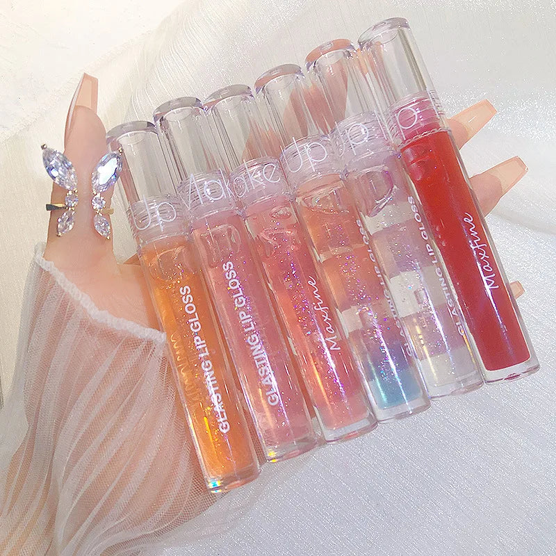 Hot Sale Vegan Hydrating Lip Gloss Set Waterproof Lip Plumping Glossy Lipstick Organic Herbal Cream Makeup New High-Shine