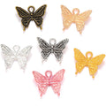 100pcs/bag 6 Colors butterfly Charms for Bracelets Necklace Pendant DIY Handmade Jewelry Making Accessories 18*15mm D2137