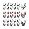 Enamel Cute Dog Head Charms Colorful French Bulldog Charms for Bracelets Jewelry Making