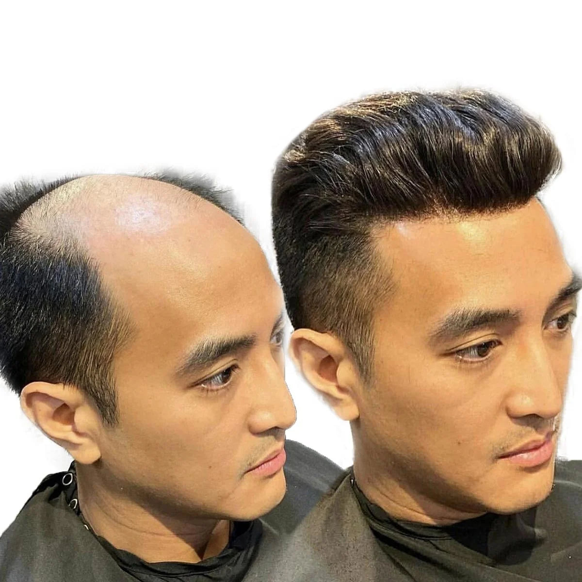 Q6 Human Hair French Lace Natural Replacement System Men Toupee With PU Around