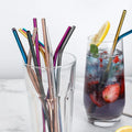 304 Stainless Steel Drinking Straws Reusable Metal Straws 21cm Restaurant Colored Straws Set
