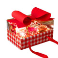 Xmas Rose Luxury Bow Drawer Elegant Ribbon Handle Gift Snack Big Red Bowknot Gift Clear Flower Cake Box for Christmas