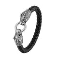 Hot Sale Punk Magnetic Clasp Leather Jewelry Multilayer Woven Braided Leather Cuff Animal Personalized Bracelet for Men