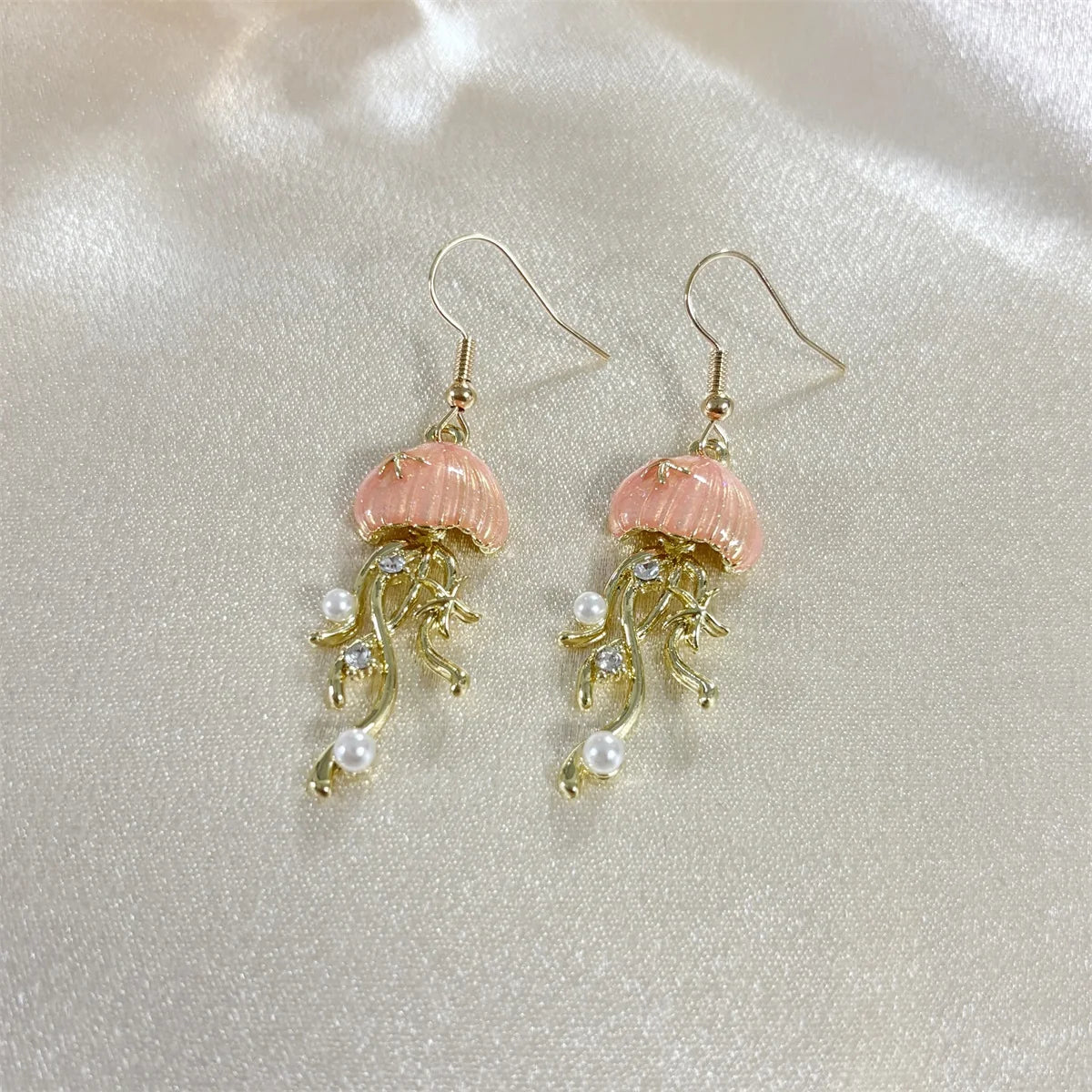 2026 New Year Fashion Design Summer Sea Life 4 Colors Fashion  Women Jellyfish Earrings