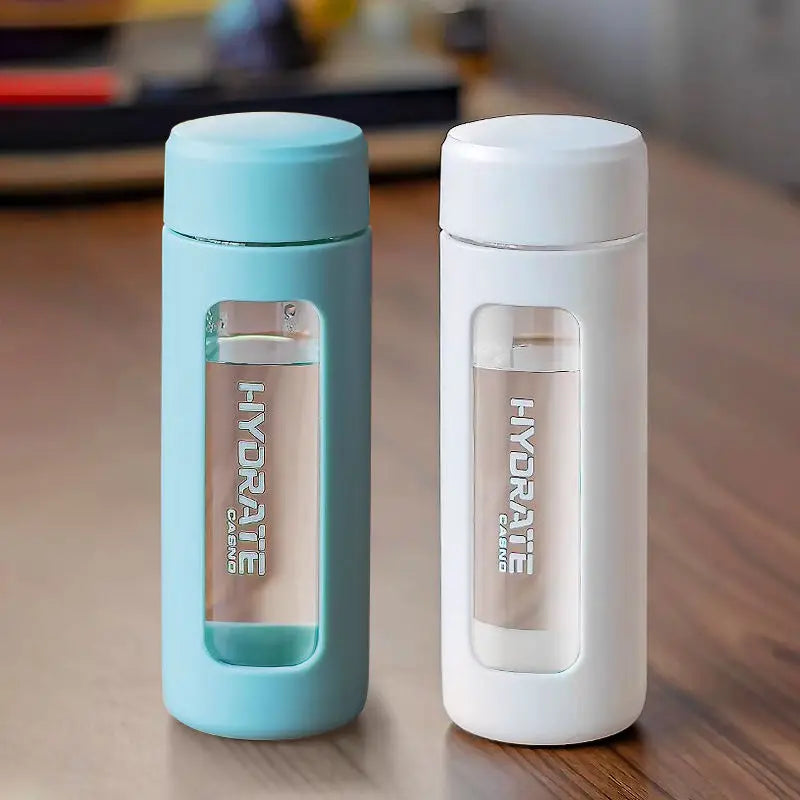 Best Selling 460ml New Design Eco-friendly Unbreakable Borosilicate Glass Tea Water Bottle with Strainer and Silicone Sleeve