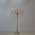 8+1 Light Gold Candelabrum Centerpiece Wedding Table Decoration Supplies Road Guide Elements Metal Iron Box for Valentine's Day