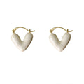 Korean Style Personality Enamel Heart Earrings Delicate Design Fashion Jewelry for Women Girls