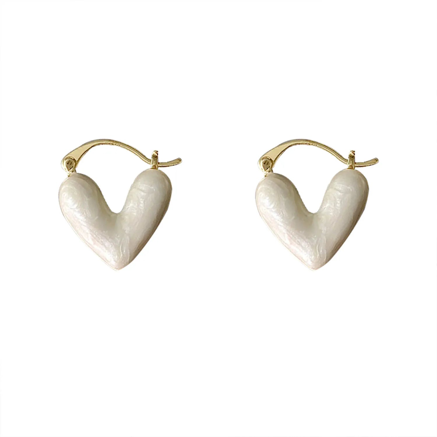 Korean Style Personality Enamel Heart Earrings Delicate Design Fashion Jewelry for Women Girls