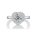 Factory Supply 925 Sterling Silver Moissanite Diamond Engagement Ring for Women