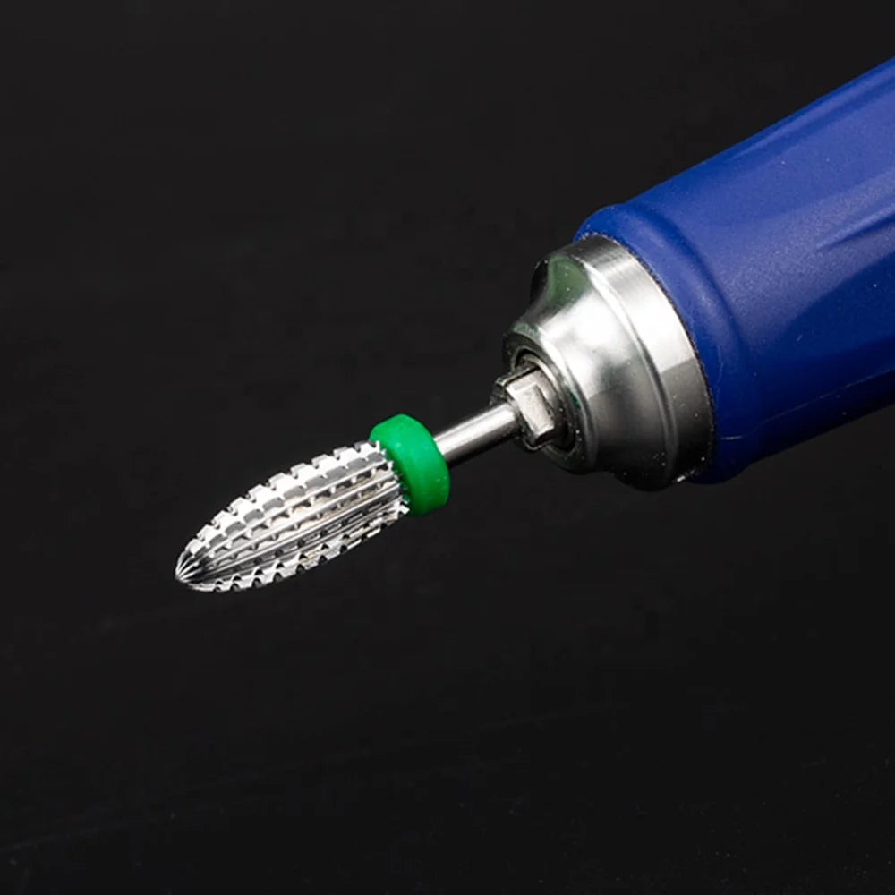 Stock 3/32 Inch Gel Remove Manicure Nail Grinding Head F M C Safety Professional Tungsten Carbide Flame Drill Bit for Nails