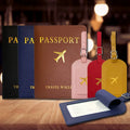 Custom Logo Design Wholesale PU Leather Passport Holder and Luggage Tag Set