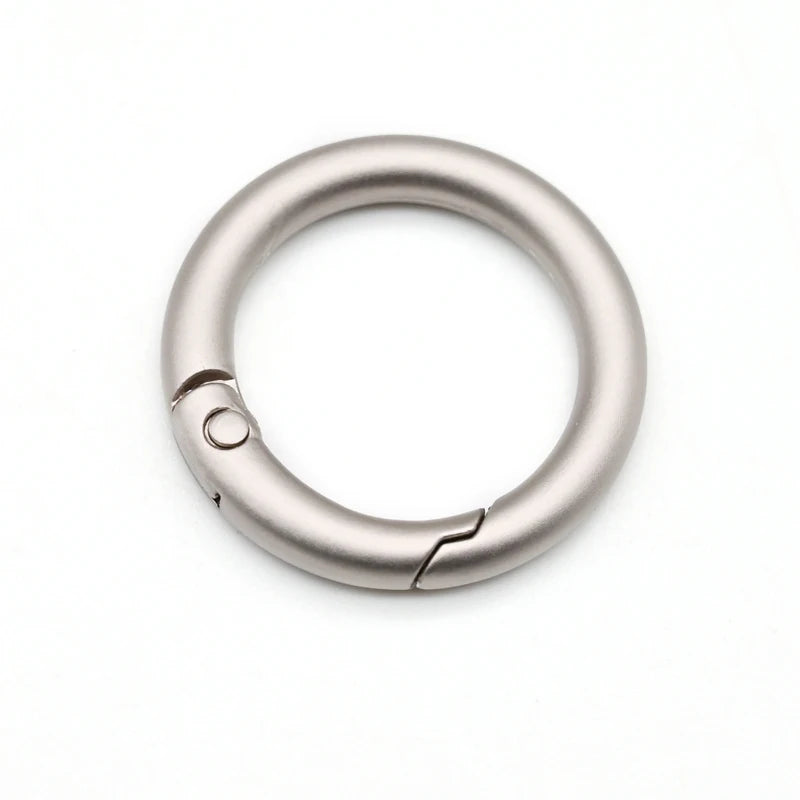 hang Plating Silver Color 28mm Metal Ring Round Carabiner Open Spring Ring