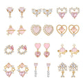 Ear Stud Needle Sweet Girls Women Jewelry Earring Gold Brass Moon Heart 925 Silver Fashion Star Zircon Heart-shaped Pink 18K Eye