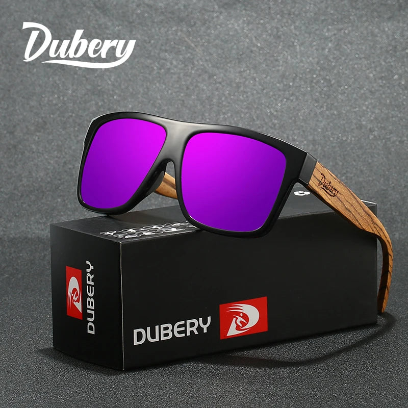 DUBERY Custom Polarized Vintage Sunglasses Men Wooden Fashion Sunglasses 2026 Retro High Quality Men Wood Sunglasses