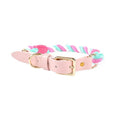 New Cotton Rope Woven Colorful Leather Dog Leash Set Pet Collar