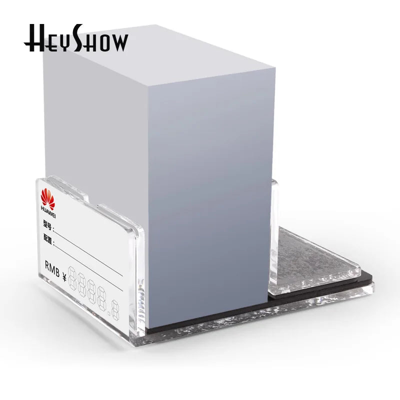 Huawei Acrylic Stand Display Case Rack Flexible Retail Shop Price Tag Holder Box for Supermarket Warehousing & Supplies