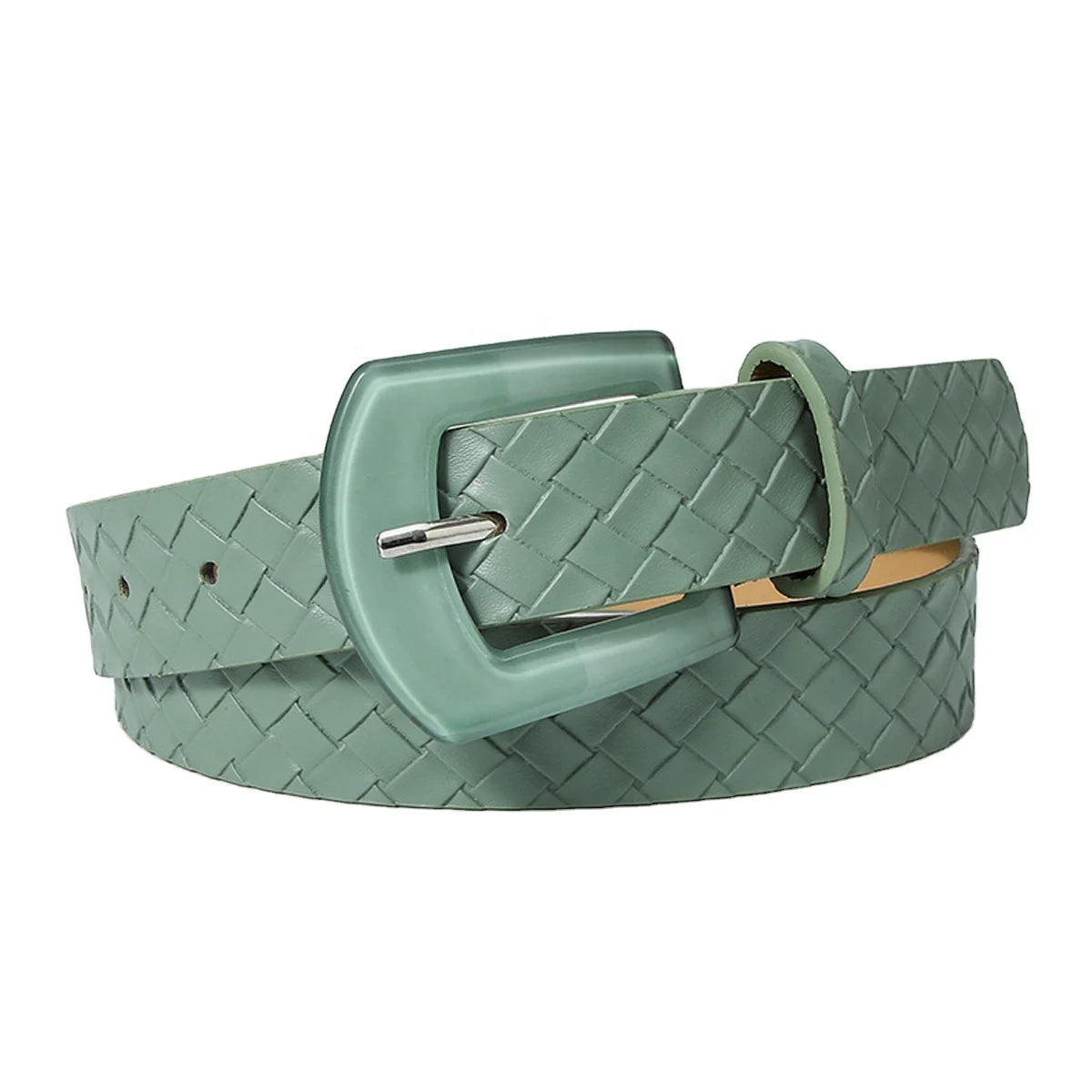 Wholesale 30mm Wide PU Plastic Pin Buckle Casual Jeans Pants Waist Belt for Girl and Women
