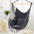 Heavy Duty Canvas Hammock Indoor/Outdoor Hanging Rope Swing Chair with Style 300 Lbs Capacity All Seasons for Camping Hiking