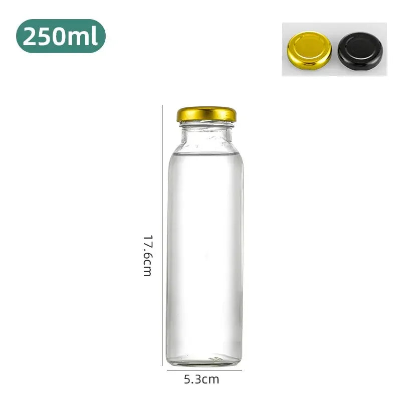 In Stock Manufacturer High Quality Clear Round 16Oz 32Oz Coffee Glass Juice Bottle for Beverage