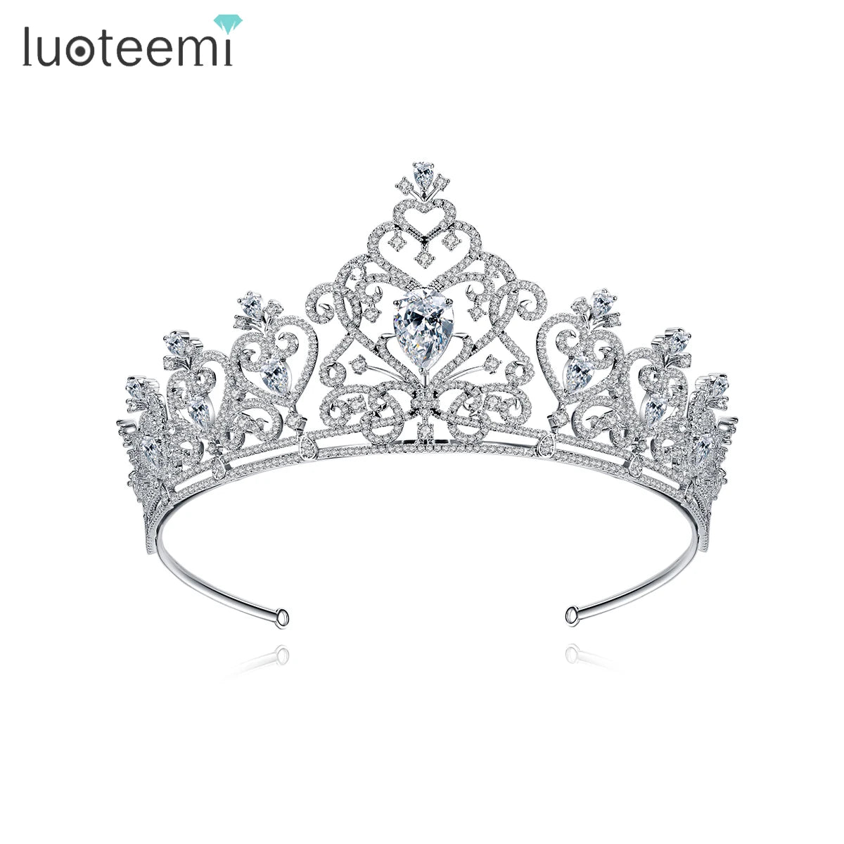 LUOTEEMI Beautiful Girl Cubic Zirconia Bridal Comb Wedding Accessory New Tiara and Crown