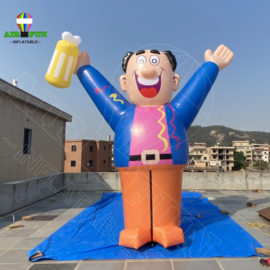 Yard Decoration Inflatable Holland Cartoons Inflatable Old Man Figures Inflatable Abraham with Beer Bottle