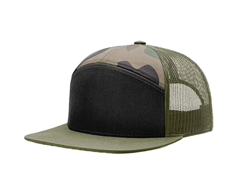 Richardson 168 7 Panel Trucker Hat Wholesale Private Label Custom Embroidered Logo Flat Brim Mesh SnapBack Fashion Striped