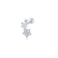 925 Sterling Silver Stud Earrings Micro-Inlaid Star Thread Design Gold & Rhodium Plated Cute Zircon Engagement Party Gifts