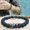 8mm Natural Moonstone Bead Tibetan Buddha Bracelet Men Jewelry Gift Chakra Lava Stone Diffuser Bracelets