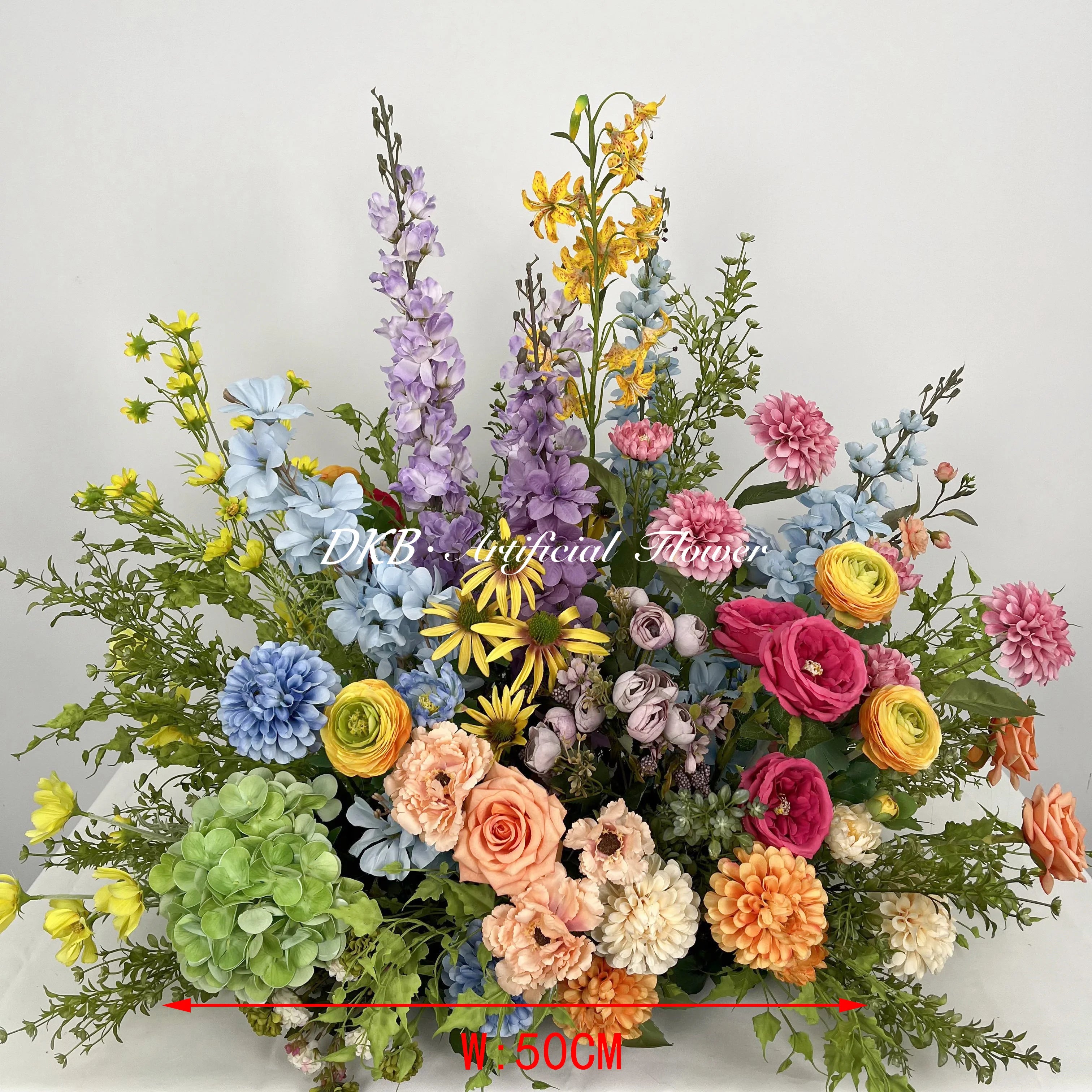 DKB Hot Sale Wedding Decoration Ashland Large Foam Spring Colorful Artificial Hydrangea Peony Aisle Flower Ball