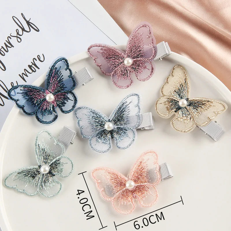 Hot Selling Korean Fabric Pearl Hair Clip Women Fashion Hair Accessories Small Headwear Colorful Hair Clips