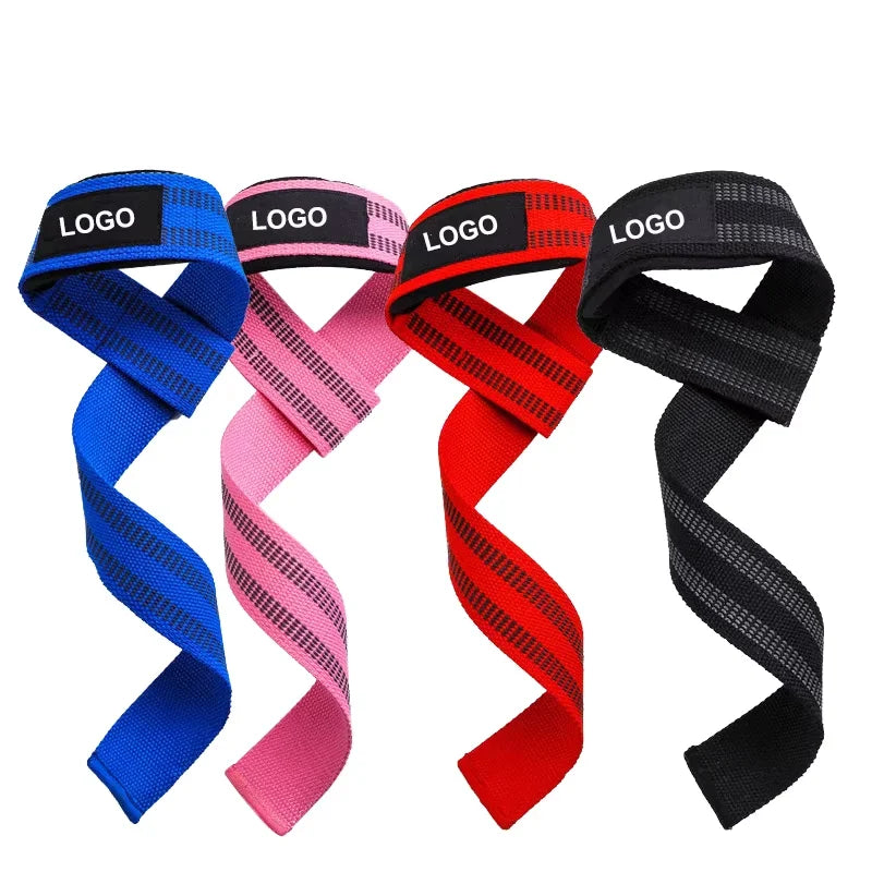 Custom Logo Wrist Protection Bodybuilding Training Gym Weight Lifting Wrist Straps