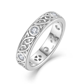 Wholesale 925 Sterling Silver Celtic Knot Ring for Women with Cubic Zirconia